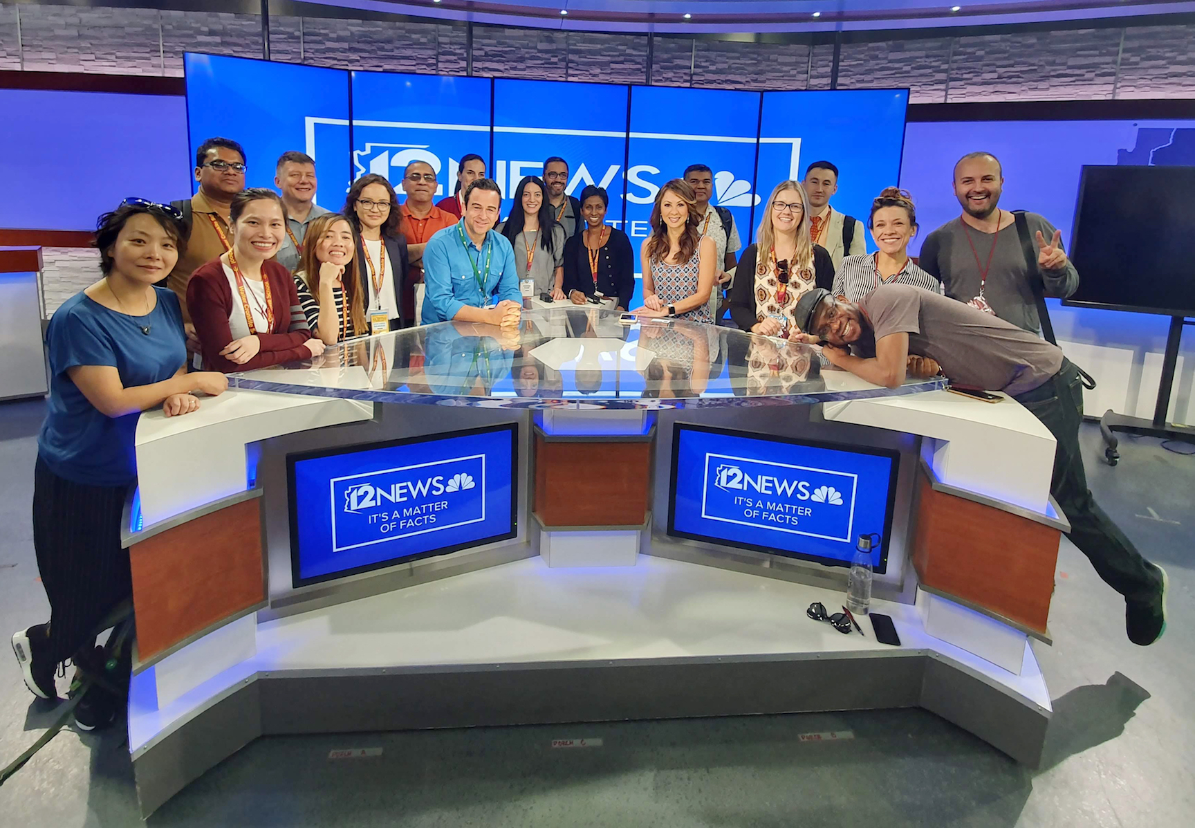 The group at the 12 News studio