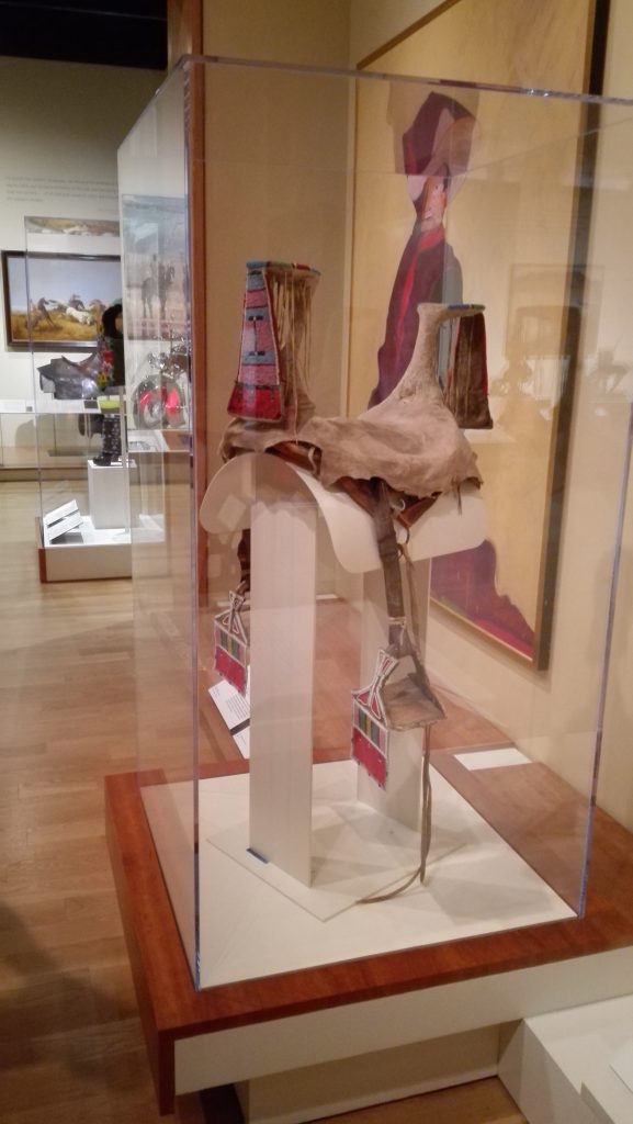 A ceremonial Native American saddle
