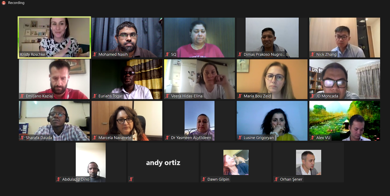 A screenshot of SUSI scholars in Dr. Roschke's session
