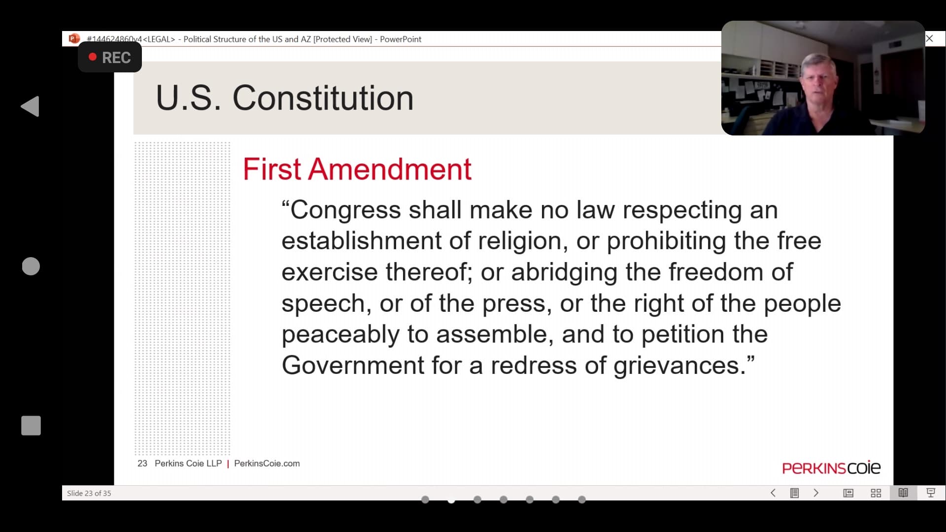 The First Amendment to the United States Constitution