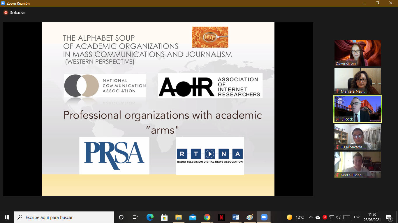 Slide showing some important academic and professional associations