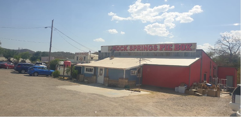 The iconic Rock Springs Cafe (and now Pie Box) in Rock City, Arizona