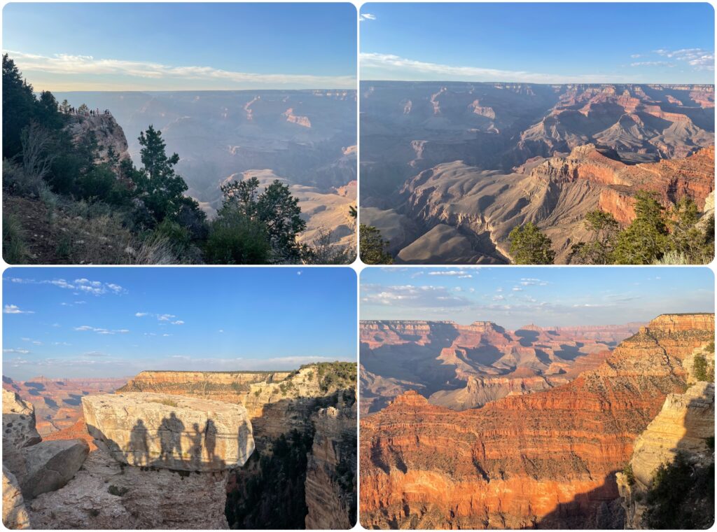 Collage of light and shadow in the Grand Canyon