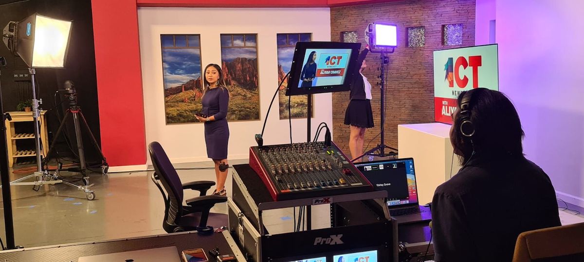 ICT anchor Aliyah Chavez prepares for the morning newscast