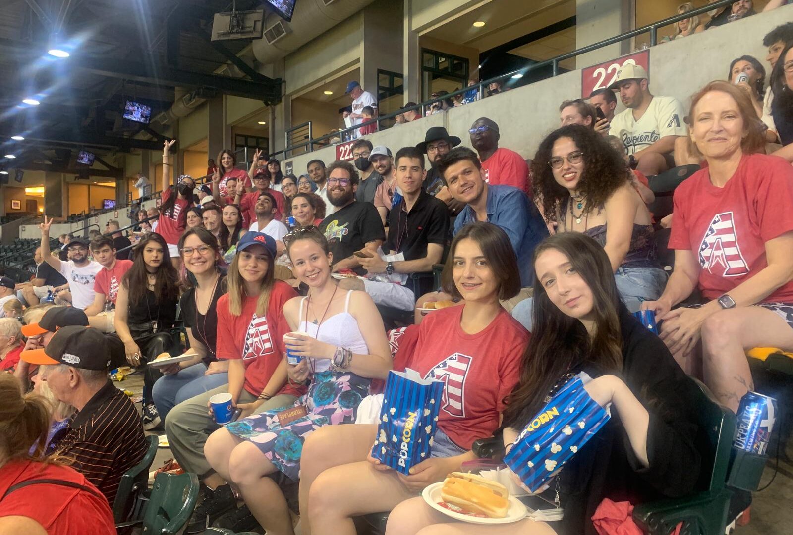 SUSI Scholars and Student Leaders from Europe in the stands at Chase Field