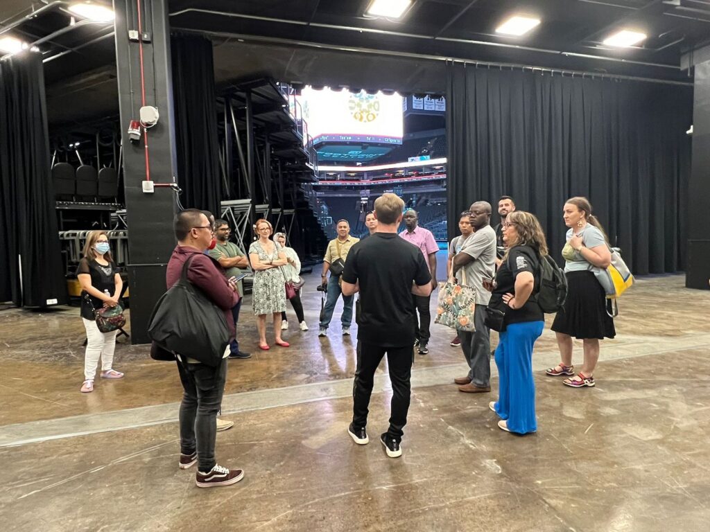 Behind the scenes at the Footprint Center, the scholars were given a tour and discussion of sports communication practices for the city's NBA and WNBA teams