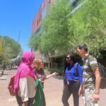 A few Cronkite SUSI 2023 scholars chat on Taylor Mall