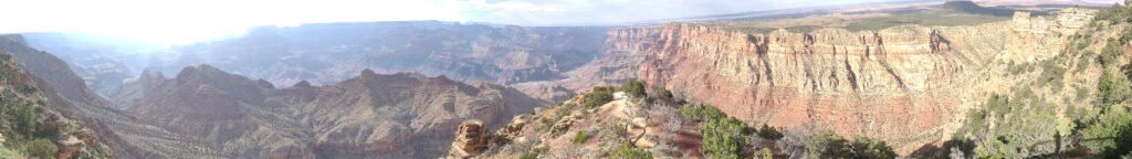 A panoramic view of the Grand Canyon