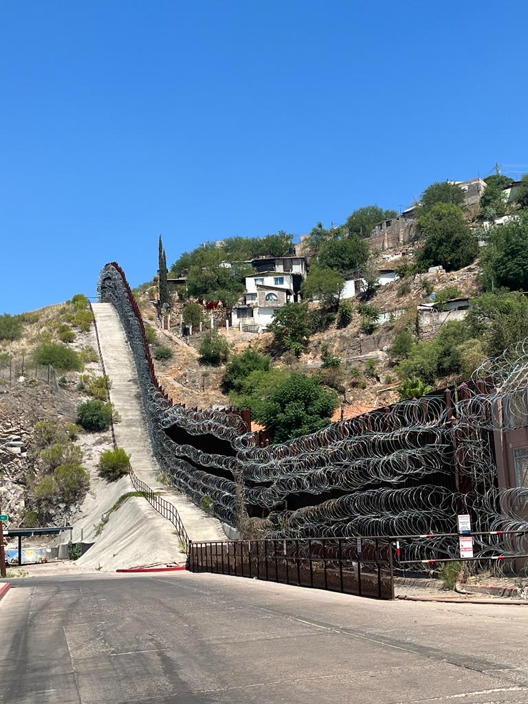 The border fence that bisects Nogales