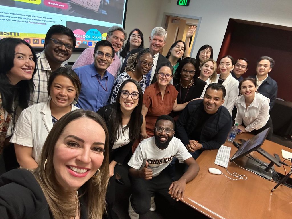 A group selfie in Cronkite 444