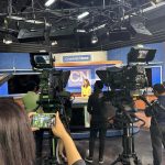 The scholars visited the CN studio on their very first day at ASU, and swarmed the set