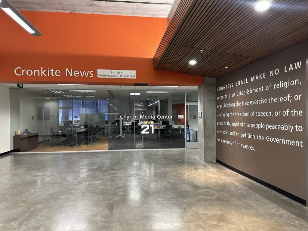 (That's not really Cronkite News--it's the sports bureau, and in summertime News21 headquarters)